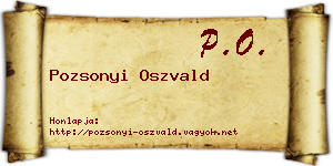 Pozsonyi Oszvald névjegykártya